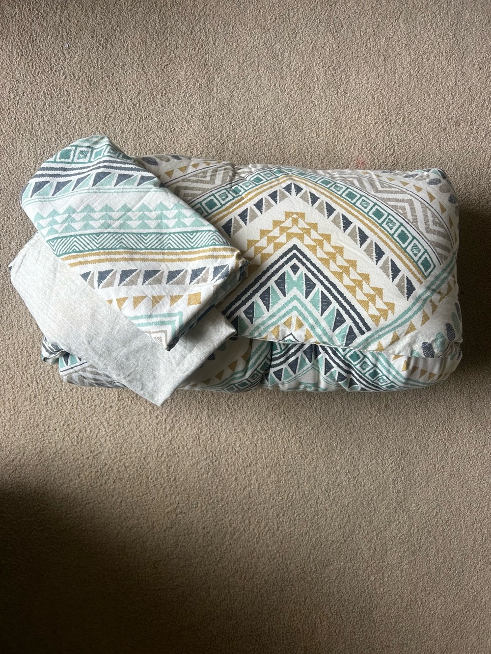 Sleepbella Geometric Comforter Set in Turquoise, Mustard/Gold, Navy, Taupe